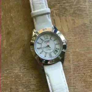 Rotary Women's White  Leather White Steel Watch 🦋